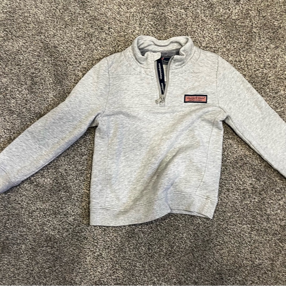Vineyard Vines Gray Quarter-Zip Sweatshirt Soft Fleece Pullover